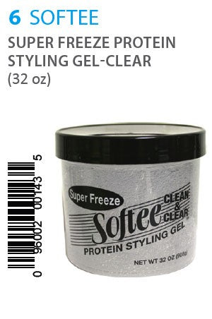 Softee Super Freeze Protein Styling Gel-Clear 32oz